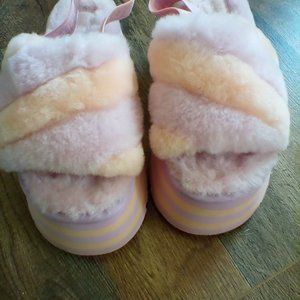 Peach and purple ugg slippers size 8